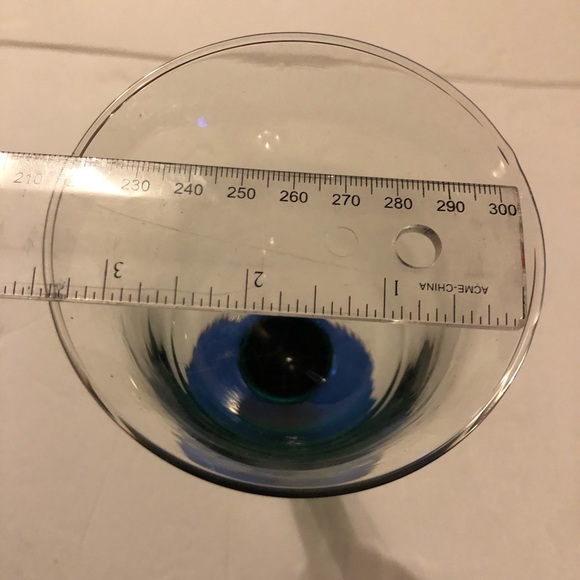 Vintage Handblown Blue Goblet 8.5” Tall - Picture 4 of 6